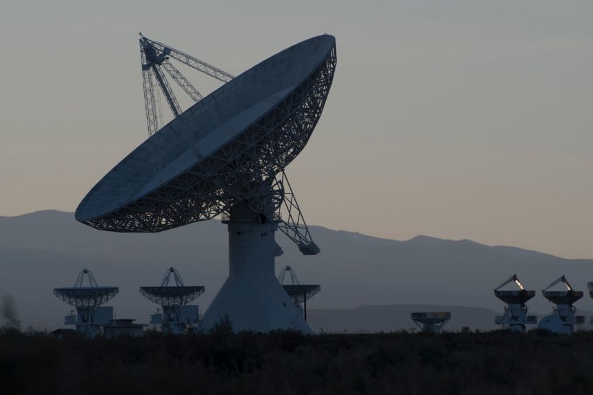 Radio Telescope Radar Dish Observatory In Desert